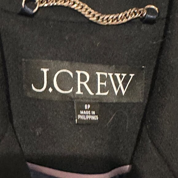 J.Crew Wool Blend Double-Breasted Coat – Black – Size 8P - Petite - Picture 4 of 8